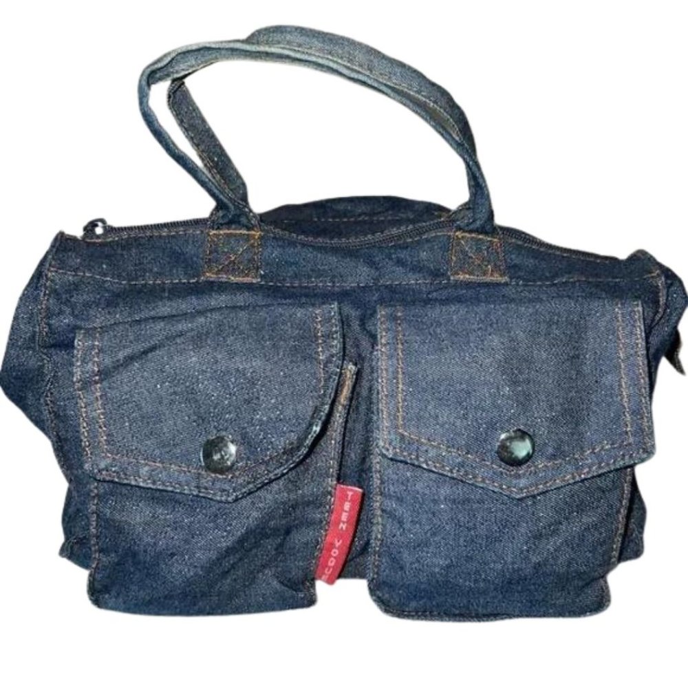 Teen Vogue Blue Shimmer Sparkle Denim Style Purse Handbag